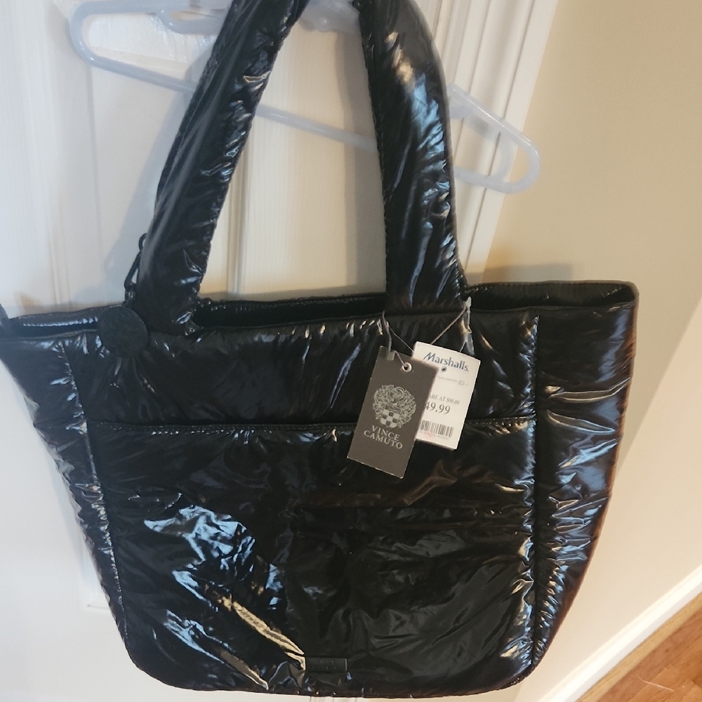 Vince Camuto Glossy Black Handbag